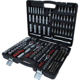 Набір торцевих ключів KS Tools 1/4'', 3/8'', 1/2'' (195 предметів, матове сатиноване покриття)