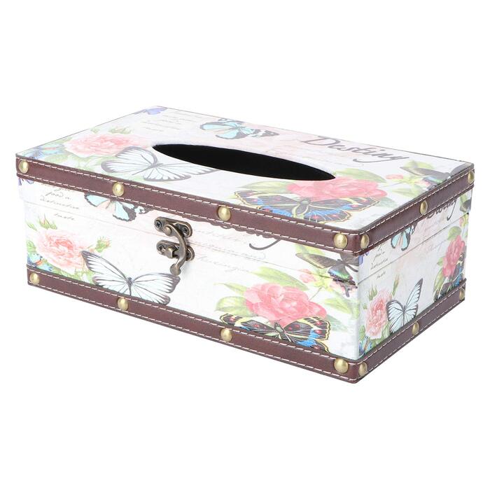 Коробка для серветок вінтажна, органайзер для тканинних серветок, тримач для серветок - для вітальні, ванної кімнати, спальні, офісу (Стиль 1)