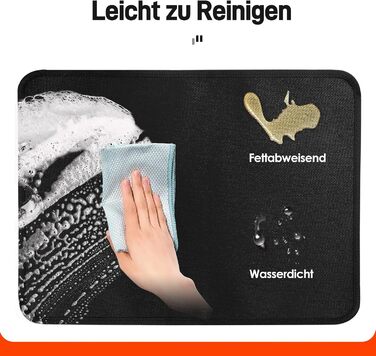 Термостійкі підкладки під фритюрницю 2 шт. 40x45 см, 1 мм - захист від нагріву для стільниці, масло- та водовідштовхувальні, легко миються, чорного кольору