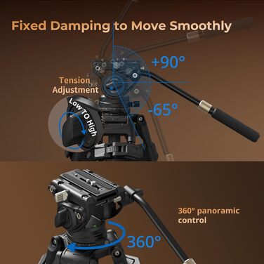 Професійний вуглецевий відеоштатив SmallRig AD-80 FreeBlazer (4163) з гідравлічною головою, навантаження 8 кг, двопозиційна QR-платформа