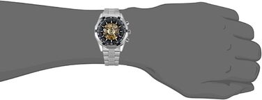 Чоловічий годинник JewelryWe, аналоговий з ручним заводом, модний бізнес, прозорий стимпанк, механічний годинник з нержавіючою сталлю, золотий, синій, циферблат з римськими цифрами, сріблястий (чорний)