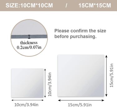 Акрилові дзеркальні наклейки на стіну, 10/20 шт., товщина 2 мм, безпечні, для макіяжу та дому, самоклеючі (15 x 20, 15 x 15 см)