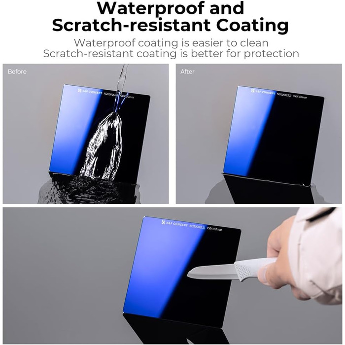 Набір фільтрів K&F Concept Nano-X: квадратний фільтр, фільтротримач, 8 адаптерних кілець (ND2000)