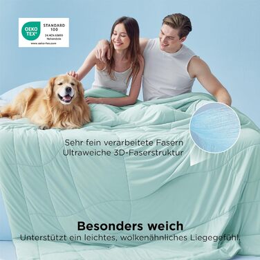Охолоджуюча ковдра BEDSURE двостороння літня 155x220 см Arc-Chill Q-Max 0.4 - легка дихаюча ковдра від нічної пітливості, зелена