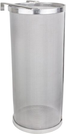 Beeketal 'BBF-1' Beer Hop Filter Fine Mesh Strainer made of stainless steel with a very fine 300 micron mesh (approx. 350 x 150 x 150 mm), beer filter e.g. for clarifying mash residues, with a bracket for hanging.