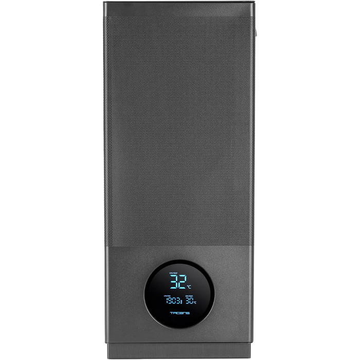 Корпус ПК Tacens SAGITTA20 з LED-дисплеєм, 3 вентилятори 120мм, скло, сітка, USB-C, чорний