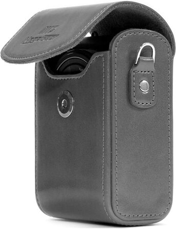 Сумка для фотоапарата MegaGear Panasonic Lumix DC-ZS70/LX10/ZS60/ZS100/LX15/TZ95/TZ90/TZ80/TZ100 сіра шкіряна з ременем