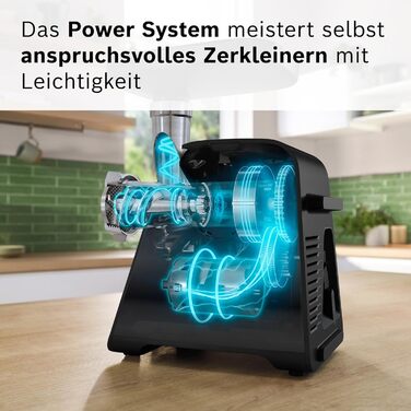 М'ясорубка Bosch MFW68660 срібляста (чорна) 2200 Вт, насадки для ковбас, 4 терки, 3 диски з нержавіючої сталі (3/4.8/8 мм)