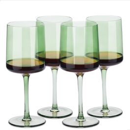 Navaris mint green tinted wine glasses, 4-piece set - Colored stemware - Stylish design glassware for serving wine, cocktails, and desserts