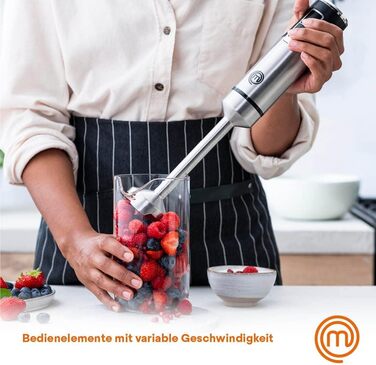 Стаціонарний блендер MasterChef Stabmixer 3-в-1 з нержавіючої сталі: блендер, міксер, вспениватель молока. 400W, 2 швидкості, миється в посудомийній машині