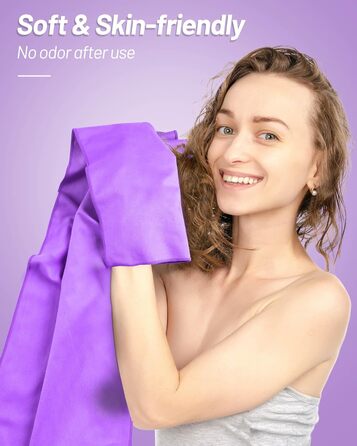 Набір рушників з мікрофібри GZXYA (3 шт.): великий (180x60 см) + 2 маленькі (80x40 см), швидковисихаючі, для спорту та басейну, фіолетовий