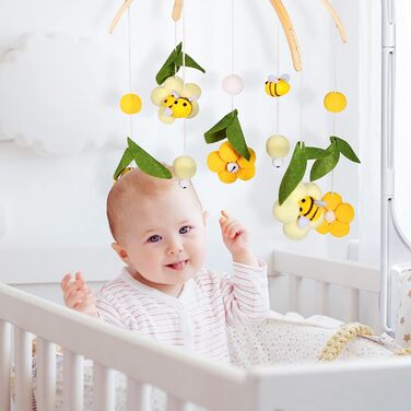 Unaibber 58 cm Baby Mobile White-Yellow