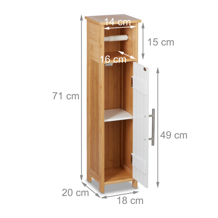 Relaxdays freestanding toilet paper holder, wood-look
