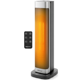 Керамічний тепловентилятор-тумба Pro Breeze ThermaCube Plus 2200W з термостатом, дистанційним керуванням та функцією обертання 65°, Eco-режим, захист від перекидання