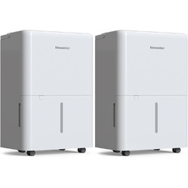 Електричний осушувач повітря Newentor 12L для підвалу, 35dB, з гофрованим шлангом 1м, для приміщень до 25м², 10 років гарантії, фільтр, таймер, продуктивність 24L/день
