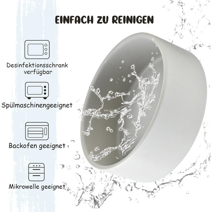 Керамічні годівниці для собак та котів SPUNKYJUNKY з дерев'яною підставкою (2 шт., 400 мл, сірі)