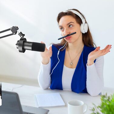 FIFINE K688 Тримач для мікрофона на підставці – кріплення для мікрофона з гнучким регулюванням, сумісний з FIFINE Recording XLR/USB мікрофонами, з кабелеутримувачами, для запису звуку, настільний, YOUSHARES