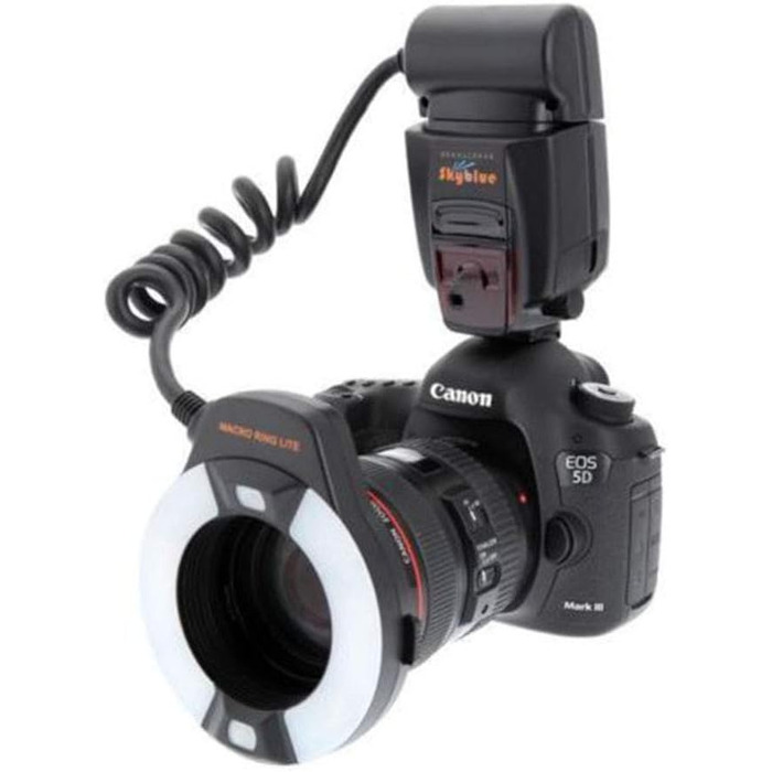 Meike MK-14EXT LED E-TTL кільцева спалах для Canon - 8 адаптерних кілець