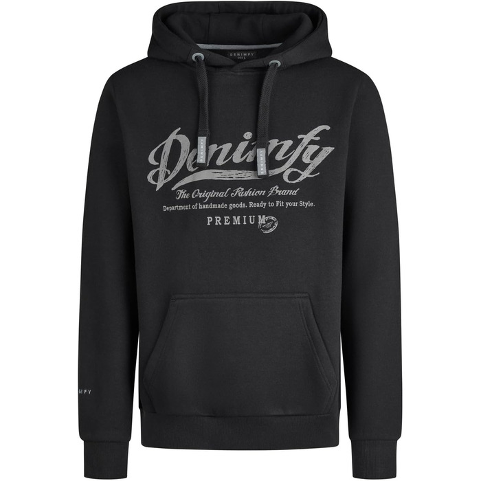 Худі DENIMFY чоловіче, бавовна, принт, різні кольори (бежевий, зелений, синій, чорний, сірий), розміри S-5XL