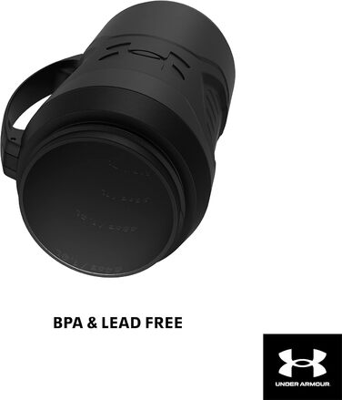 Under Armour Playmaker Sport-Krug, Insulated Water Bottle with Handle, Leak-Proof, 1.8 l, Black/Black