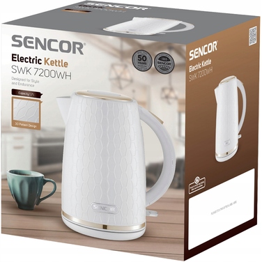 Електричний чайник Sencor SWK 7200WH, 2200 Вт, 1,7 л, білий