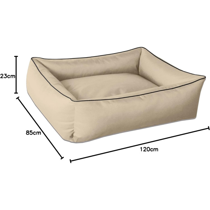 Ліжко для собак BedDog MAX, XXL, бежеве, 120 x 85 x 23 см, знімний та пральний чохол, для великих собак, колір пісок
