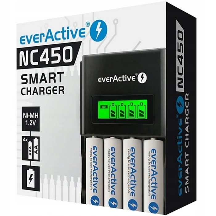 Зарядний пристрій для акумуляторів AA AAA (4 канали) + 4 акумулятори Eneloop 2000mAh