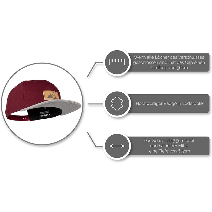 Кепка бейсболка Jumping Bird • Зручна, регульована, легко миється • Бордовий колір