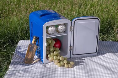 Портативний міні-холодильник Rosenstein & Söhne: 4 літри, 12/230V, з функцією підігріву, блакитний