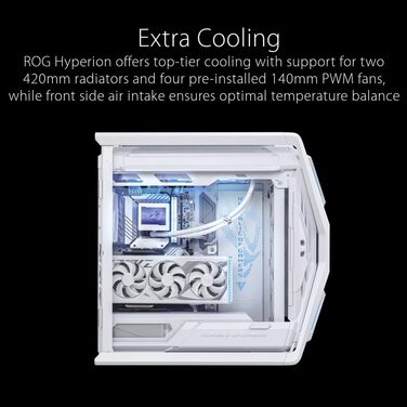 Корпус ПК ASUS GR701 ROG mATX з ARGB підсвічуванням та скляною панеллю, підтримка GPU до 420 мм