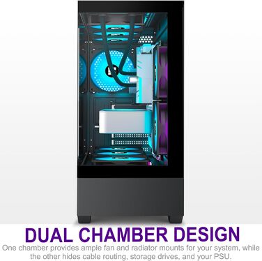 Корпус для ПК FOIFKIN F1: Ігровий Mid-Tower з 6 PWM ARGB-вентиляторами, ATX, Панорамне скло 270°, Type-C (Чорний)