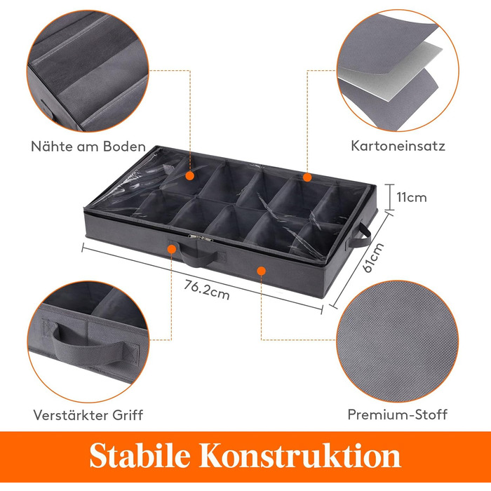 Комод-органайзер для взуття Lifewit (2 шт.) - 24 пари, складний, під ліжко