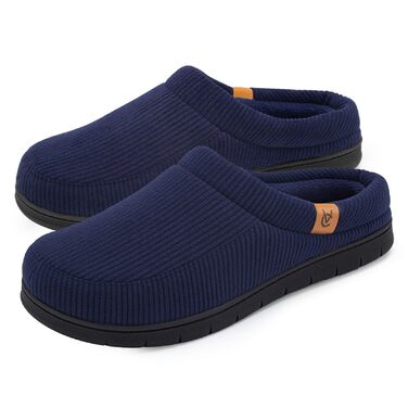 Чоловічі мокасини VeraCosy для дому з піною Memory Foam, зимові тапочки, 44/45 EU, темно-морська блакить