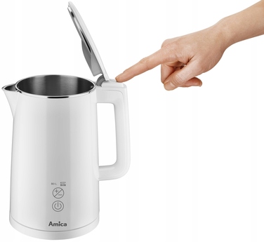 Електричний чайник Amica KF 6011, 2200 Вт, 1,5 л, білий