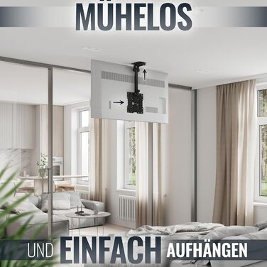 RICOO Swivel TV Ceiling Mount - Adjustable for 13-33 inch TVs, VESA 200x200, Flat/Curved/OLED Smart TVs, Adjustable Tilt & Rotate