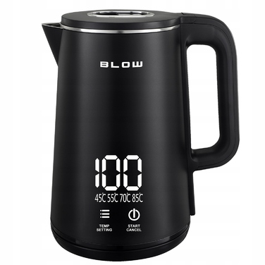 Електричний чайник Blow 2200 Вт, 1,8 л, з регулюванням температури, чорний
