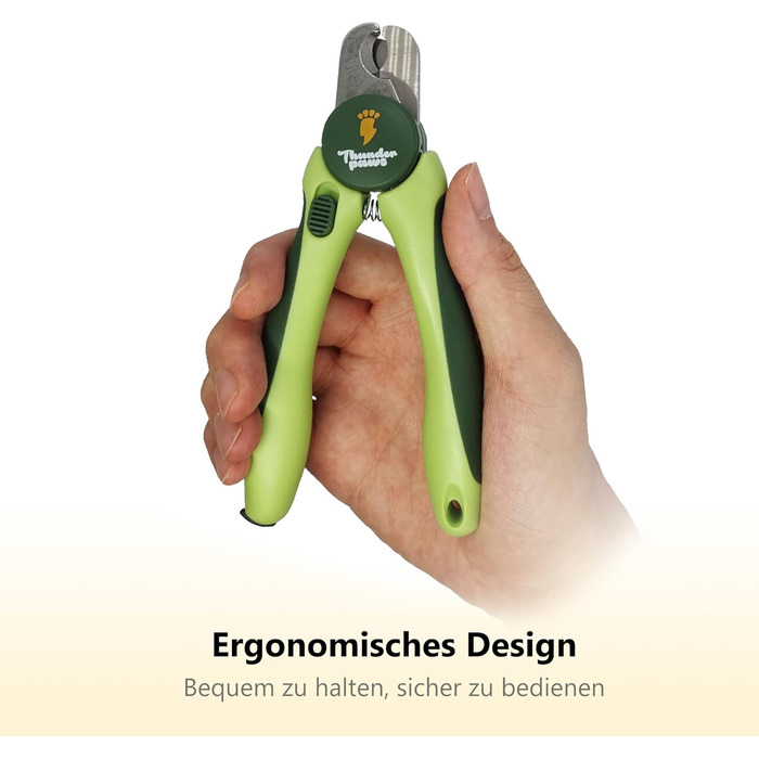 Професійна кусачка для собак з захистом, замком безпеки та пилочкою для нігтів (середня-велика, зелена)