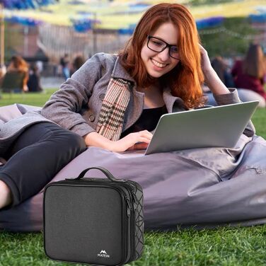 MATEIN Cable Bag Organizer, Cable Bag Travel 3-Layer Cable Organizer Cable Storage Cable Organizer Bag for Phone, Charger Cables, Electronics, Black