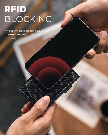 VULKIT Картхолдер Pop-up RFID захист. Шкіряний картник для 11 карток та купюр. Чорний карбон