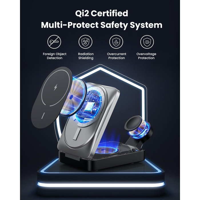 Багатофункціональна бездротова зарядка 3 в 1 з MagSafe для iPhone та Apple Watch, AirPods (білий/чорний)