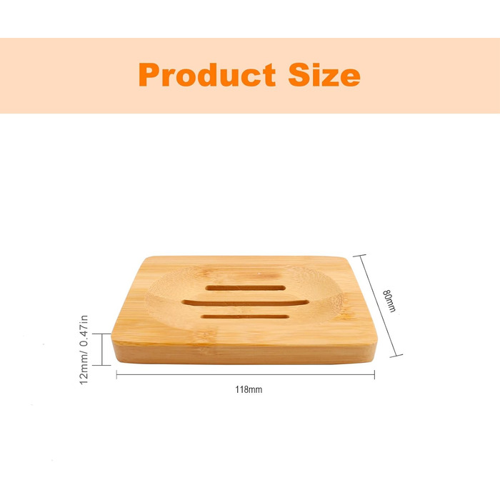Набір з 3 дерев'яних підставок для мила 0XBIT з піддоном та антиковзною підкладкою для ванної та кухні