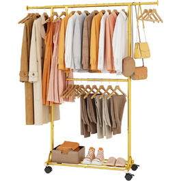 Кледистанд FAVOOOSTY на колесах: мобільний, металевий, регульований, чорно-білий (золотий), 89.50×39.00×161.20 см