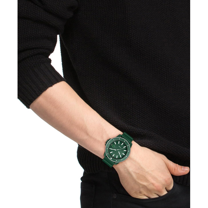 Годинник Lacoste 12.12 Scuba чоловічий, кварцовий, силіконовий ремінець (зелений)