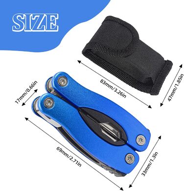 Мультитул 11 в 1: багатофункціональний інструмент з нержавіючої сталі з бітами для викрутки та складним ножем, у комплекті з сумкою для активного відпочинку