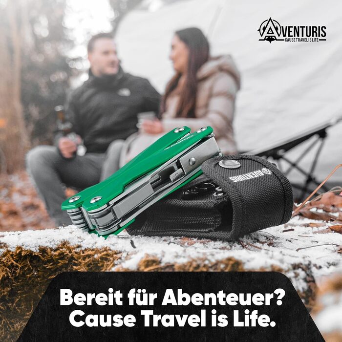 AVENTURIS® Multitool. Great multi-function tool as bicycle accessory or outdoor equipment, a multitool tool as men's gifts or Leatherman multitool green.