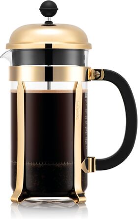 Bodum French Press Chambord 1L - Френч-прес для кави з нержавіючої сталі та скляної колби, 8 чашок, BPA-free, Made in Portugal