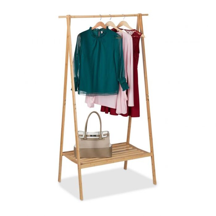 Relaxdays Folding Clothes Rack with Shelf