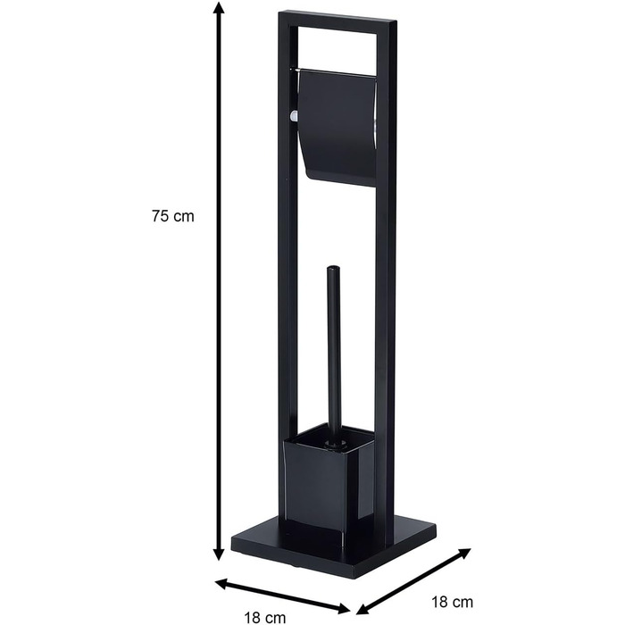 Набір для ванної кімнати TOMA: тримач туалетного паперу та щітка, чорний, з металу