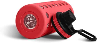 Пляшка для води Hydro2Go Glas Urban Red 2.0 950 мл з силіконовим чохлом та соломинкою, BPA-free, герметична, для посудомийної машини