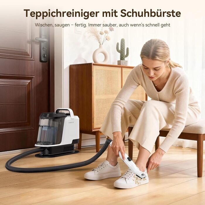 Пароочисник Uwant Y100 3-в-1 для диванів, килимів та авто. Потужність 1750W, 18KPA, з самоочищенням та 7 насадками. Гарантія 2 роки.